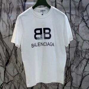 Balenciaga BB Pixel Logo Medium Fit T - Shirt - White